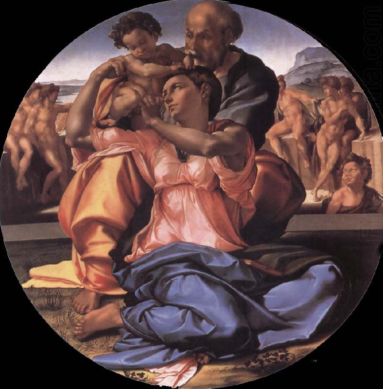 The Holy Family with the Young St.John the Baptist, Michelangelo Buonarroti